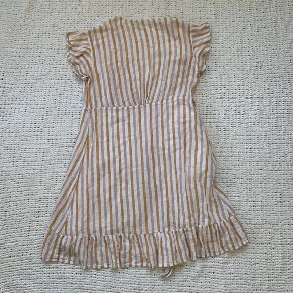 Rails Brigitte Amber Stripe Linen Wrap Dress - Size XS - Picture 2 of 7